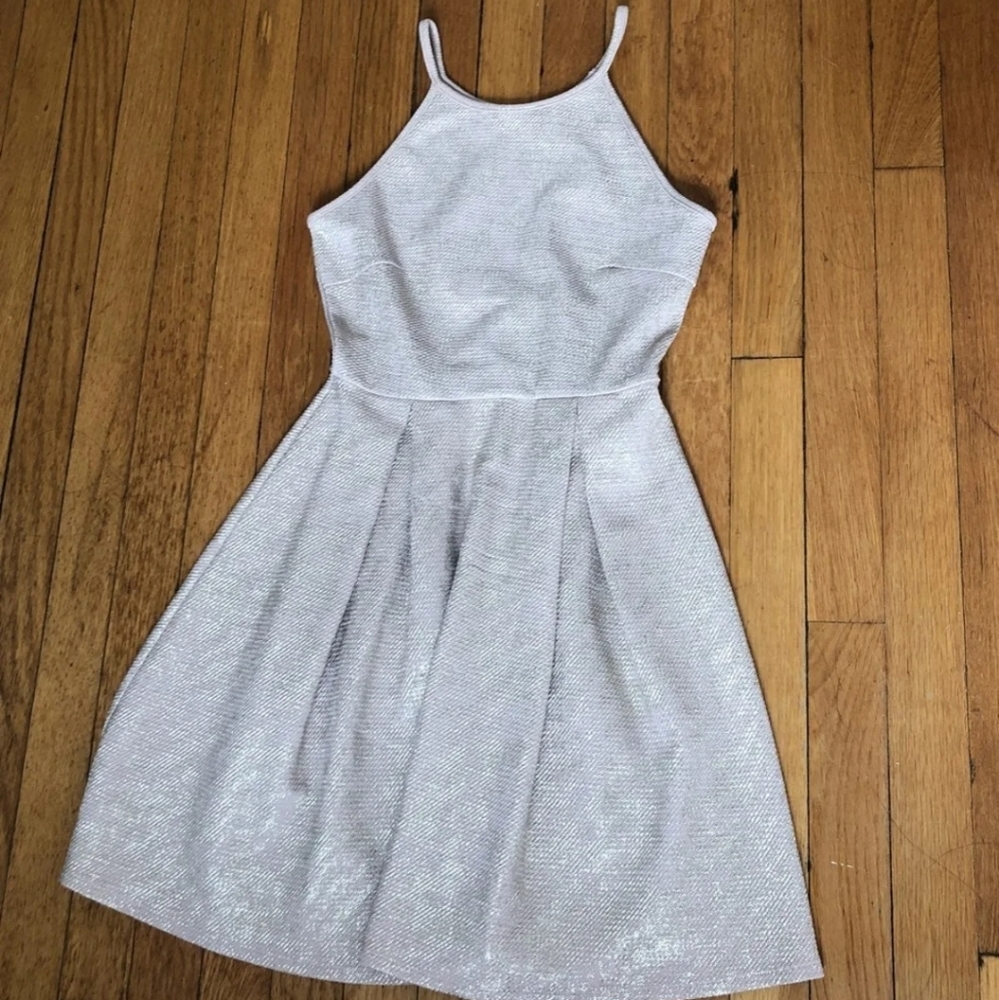 Gold foil skater dress